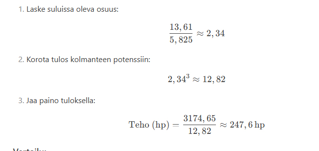 Dart 64 5825 arvolla teho