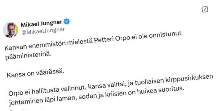 Jungner lohkaisi